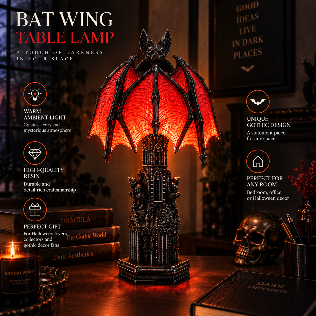 Bat Halloween Lamp By Alerika